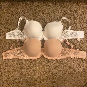 NWT Victoria Secret bras,tan/white 34DD & bonus!
